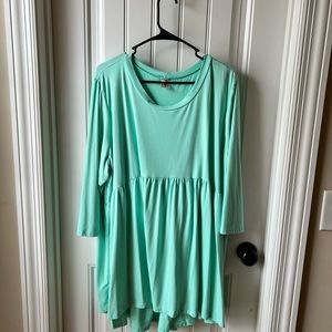 Curvy Mint Babydoll Top